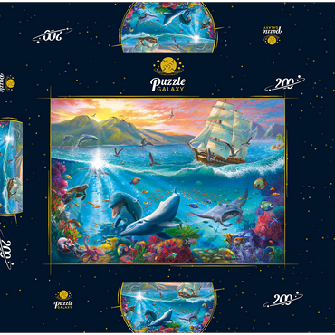 Darstellung des Puzzle Motivs Sailboat and the Underwater World 200 Puzzle Schachtel 3D Modell