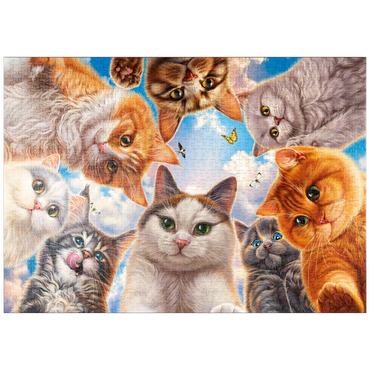 Darstellung des Puzzle Motivs puzzleplate Cat Selfie 1000 Puzzle