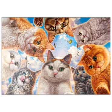 Darstellung des Puzzle Motivs puzzleplate Cat Selfie 100 Puzzle