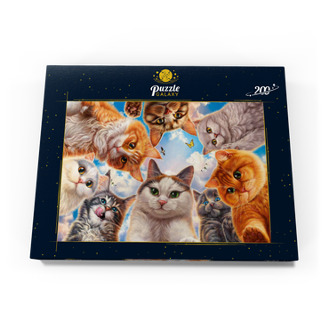 Darstellung des Puzzle Motivs Cat Selfie 200 Puzzle Schachtel Ansicht3