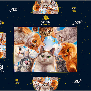 Darstellung des Puzzle Motivs Cat Selfie 200 Puzzle Schachtel 3D Modell