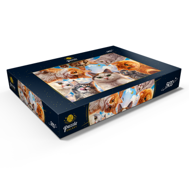 Darstellung des Puzzle Motivs Cat Selfie 500 Puzzle Schachtel Ansicht1
