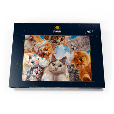 Darstellung des Puzzle Motivs Cat Selfie 500 Puzzle Schachtel Ansicht3