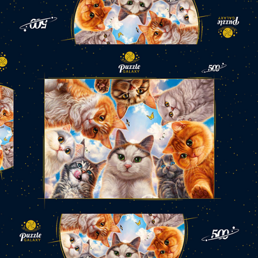 Darstellung des Puzzle Motivs Cat Selfie 500 Puzzle Schachtel 3D Modell