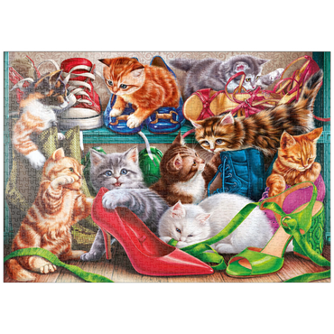 Darstellung des Puzzle Motivs puzzleplate Kitten Shoes 1000 Puzzle