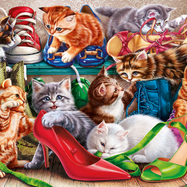 Darstellung des Puzzle Motivs Kitten Shoes 1000 Puzzle 3D Modell