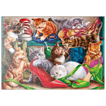 Darstellung des Puzzle Motivs puzzleplate Kitten Shoes 100 Puzzle