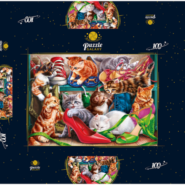 Darstellung des Puzzle Motivs Kitten Shoes 100 Puzzle Schachtel 3D Modell