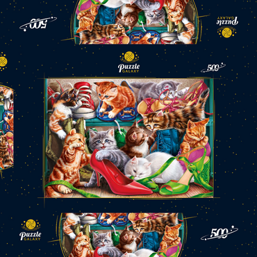 Darstellung des Puzzle Motivs Kitten Shoes 500 Puzzle Schachtel 3D Modell