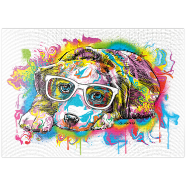 Darstellung des Puzzle Motivs puzzleplate Puppy Drip Art 1000 Puzzle