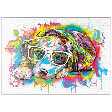 Darstellung des Puzzle Motivs puzzleplate Puppy Drip Art 100 Puzzle