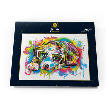 Darstellung des Puzzle Motivs Puppy Drip Art 200 Puzzle Schachtel Ansicht3