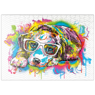 Darstellung des Puzzle Motivs puzzleplate Puppy Drip Art 200 Puzzle
