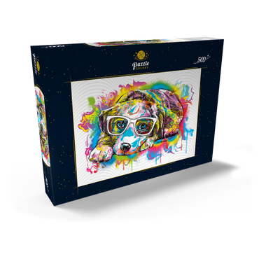 Darstellung des Puzzle Motivs Puppy Drip Art 500 Puzzle Schachtel Ansicht2