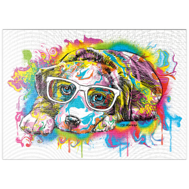 Darstellung des Puzzle Motivs puzzleplate Puppy Drip Art 500 Puzzle