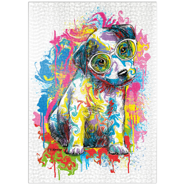 Darstellung des Puzzle Motivs puzzleplate Jack Russell with Glasses 1000 Puzzle