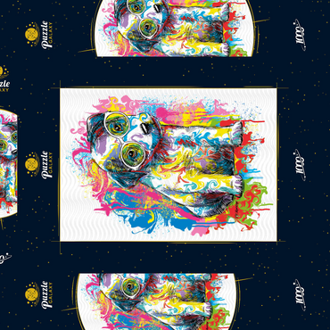 Darstellung des Puzzle Motivs Jack Russell with Glasses 1000 Puzzle Schachtel 3D Modell