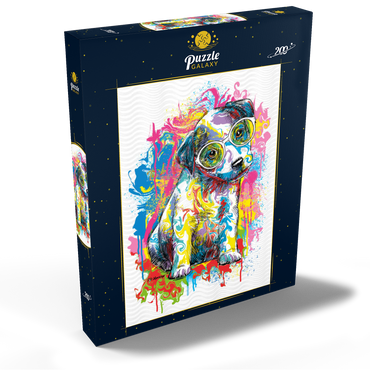 Darstellung des Puzzle Motivs Jack Russell with Glasses 200 Puzzle Schachtel Ansicht2