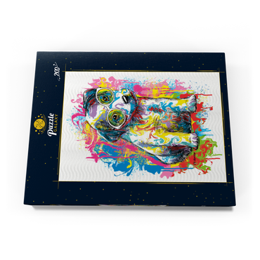 Darstellung des Puzzle Motivs Jack Russell with Glasses 200 Puzzle Schachtel Ansicht3