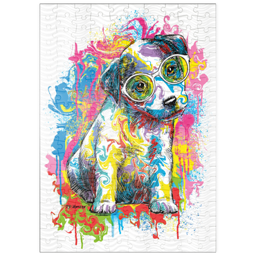 Darstellung des Puzzle Motivs puzzleplate Jack Russell with Glasses 200 Puzzle