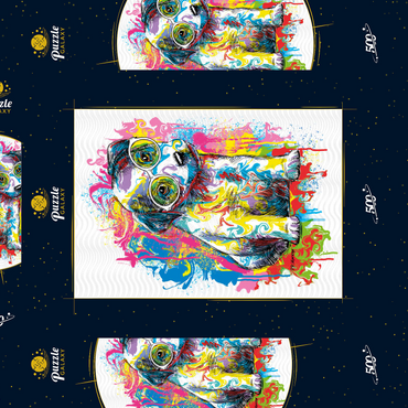 Darstellung des Puzzle Motivs Jack Russell with Glasses 500 Puzzle Schachtel 3D Modell