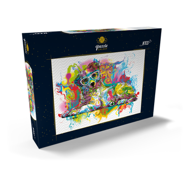 Darstellung des Puzzle Motivs Curious Pup 1000 Puzzle Schachtel Ansicht2