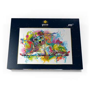 Darstellung des Puzzle Motivs Curious Pup 1000 Puzzle Schachtel Ansicht3