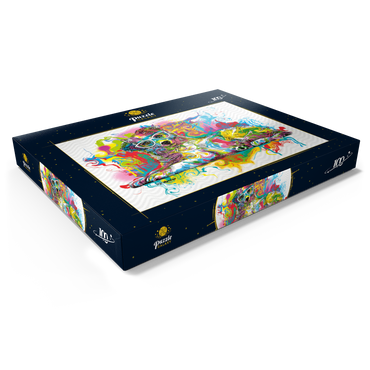 Darstellung des Puzzle Motivs Curious Pup 100 Puzzle Schachtel Ansicht1