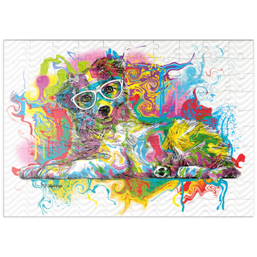 Darstellung des Puzzle Motivs puzzleplate Curious Pup 100 Puzzle