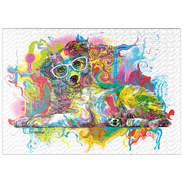 Darstellung des Puzzle Motivs puzzleplate Curious Pup 500 Puzzle