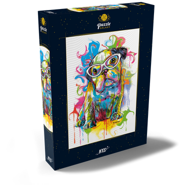 Darstellung des Puzzle Motivs Bulldog Fun 1000 Puzzle Schachtel Ansicht2