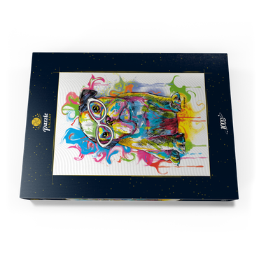 Darstellung des Puzzle Motivs Bulldog Fun 1000 Puzzle Schachtel Ansicht3