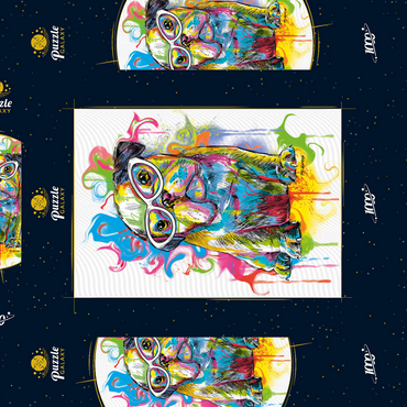 Darstellung des Puzzle Motivs Bulldog Fun 1000 Puzzle Schachtel 3D Modell