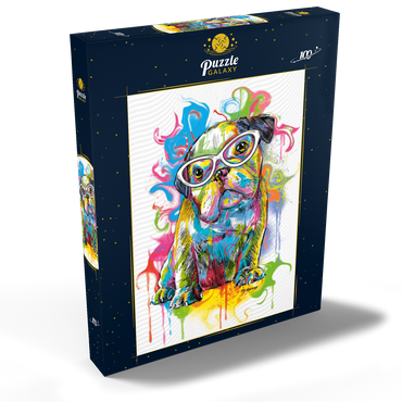 Darstellung des Puzzle Motivs Bulldog Fun 100 Puzzle Schachtel Ansicht2