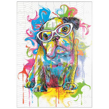 Darstellung des Puzzle Motivs puzzleplate Bulldog Fun 100 Puzzle
