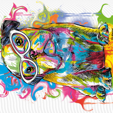 Darstellung des Puzzle Motivs Bulldog Fun 200 Puzzle 3D Modell