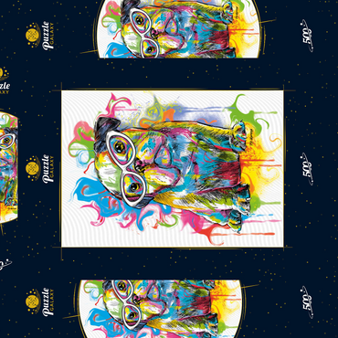 Darstellung des Puzzle Motivs Bulldog Fun 500 Puzzle Schachtel 3D Modell