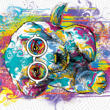 Darstellung des Puzzle Motivs Lab Eyes 1000 Puzzle 3D Modell