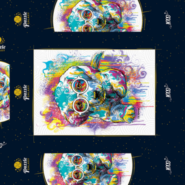 Darstellung des Puzzle Motivs Lab Eyes 1000 Puzzle Schachtel 3D Modell