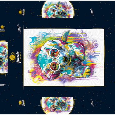 Darstellung des Puzzle Motivs Lab Eyes 200 Puzzle Schachtel 3D Modell