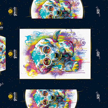 Darstellung des Puzzle Motivs Lab Eyes 500 Puzzle Schachtel 3D Modell