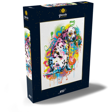 Darstellung des Puzzle Motivs Dalmatian with Rose 1000 Puzzle Schachtel Ansicht2
