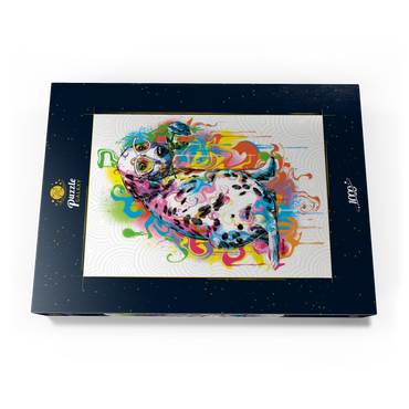 Darstellung des Puzzle Motivs Dalmatian with Rose 1000 Puzzle Schachtel Ansicht3