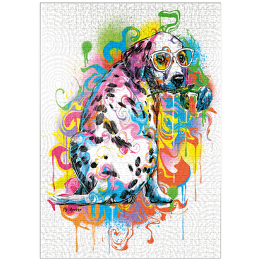 Darstellung des Puzzle Motivs puzzleplate Dalmatian with Rose 1000 Puzzle