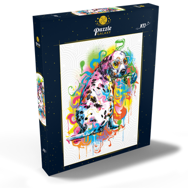 Darstellung des Puzzle Motivs Dalmatian with Rose 100 Puzzle Schachtel Ansicht2