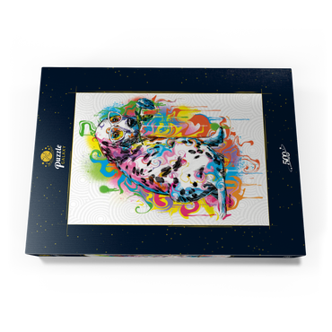 Darstellung des Puzzle Motivs Dalmatian with Rose 500 Puzzle Schachtel Ansicht3
