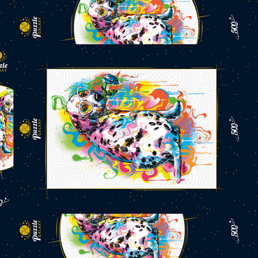 Darstellung des Puzzle Motivs Dalmatian with Rose 500 Puzzle Schachtel 3D Modell