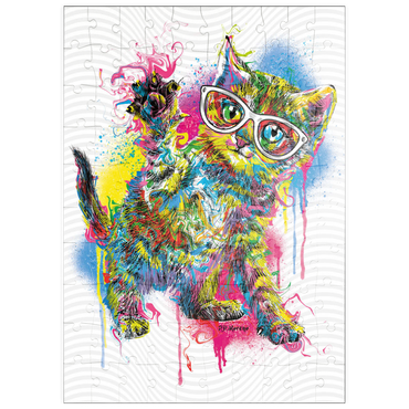 Darstellung des Puzzle Motivs puzzleplate Kitty Saying Hello 100 Puzzle