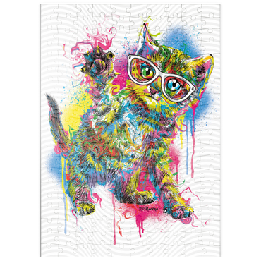 Darstellung des Puzzle Motivs puzzleplate Kitty Saying Hello 200 Puzzle