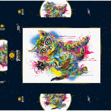 Darstellung des Puzzle Motivs Kitty Saying Hello 200 Puzzle Schachtel 3D Modell